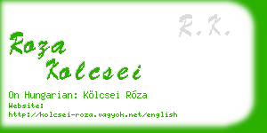 roza kolcsei business card