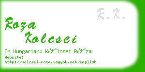 roza kolcsei business card